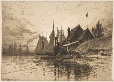 Wieczór, port w Nowym Jorku, 1884. autorstwa Henry Farrer