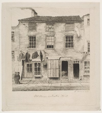 Stary dom na Rector Street ze scen Starego Nowego Jorku, 1870. autorstwa Henry Farrer