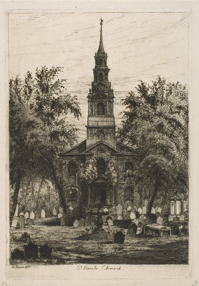 Kaplica św. Pawła w Nowym Jorku od Scenes of Old New York, 1877. autorstwa Henry Farrer