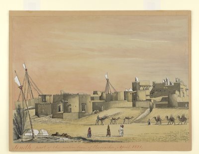 Część rodzimego miasta Kurachee (Karachi), kwiecień 1851 (akwarela na papierze) autorstwa Henry Francis Ainslie