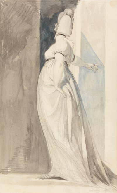Widok z tyłu stojącej kobiety, zwanej panią Fuseli autorstwa Johann Heinrich Füssli