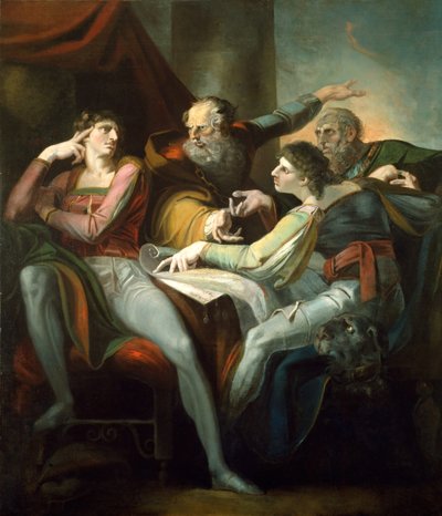 Spór między Hotspur, Glendower, Mortimer i Worcester, 1784. autorstwa Johann Heinrich Füssli