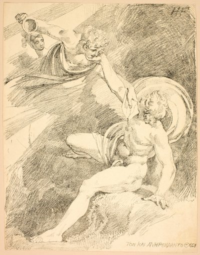 Niebiański Ganimedes, płyta XV z drugiego numeru Okazy poliautografii autorstwa Johann Heinrich Füssli