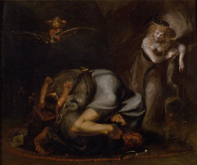 Scena z czarownicami, z Maski królowych Bena Jonsona autorstwa Johann Heinrich Füssli
