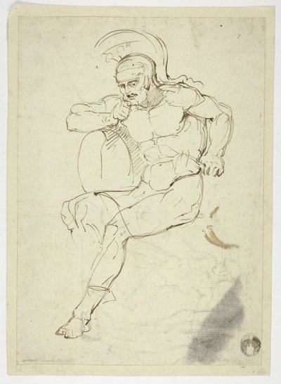 Siedzący wojownik (recto); kroczący wojownik (verso) autorstwa Henry Fuseli