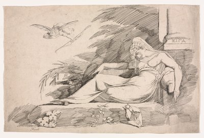 Śpiąca kobieta z Kupidynem autorstwa Johann Heinrich Füssli