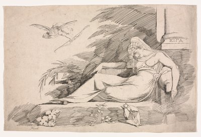 Śpiąca kobieta z Kupidynem, 1780-1790. autorstwa Johann Heinrich Füssli
