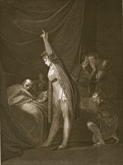 Śmierć kardynała Beauforta, rycina W. Bromleya, ilustracja z "Historii Anglii" Davida Hume
