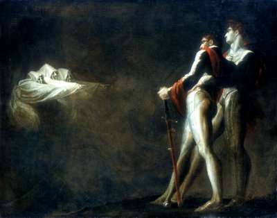 Trzy czarownice ukazujące się Makbetowi i Bankowi, koniec XVIII wieku autorstwa Johann Heinrich Füssli
