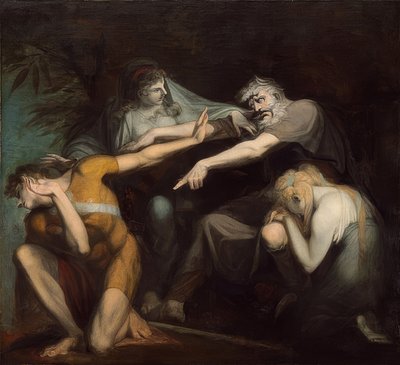 Edyp przeklina swojego syna Polinejkesa. 1786 autorstwa Johann Heinrich Füssli