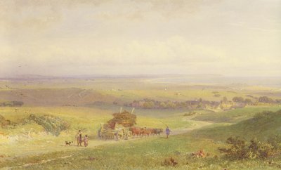 Pevensey Bay, Sussex, 1868 (wc, pne, grafit i skrobanie na papierze) autorstwa Henry George Hine