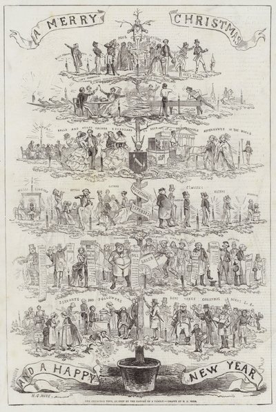 Choinka widziana przez ojca rodziny autorstwa Henry George Hine