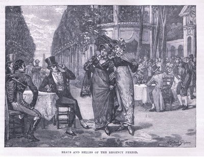 Beaus and belles okresu regencji około 1818 r. autorstwa Henry Gillard Glindoni