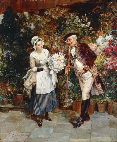 Dziewczyna z kwiatami, autorstwa Henry Gillard Glindoni