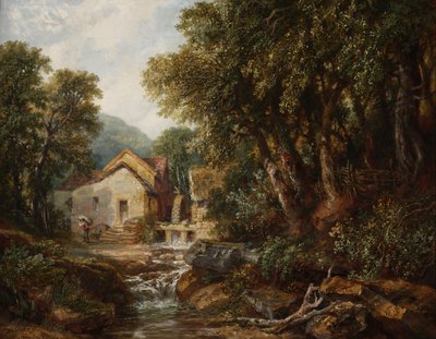 Młyn w Rowsley, Derbyshire, 1867 autorstwa Henry Harris Lines