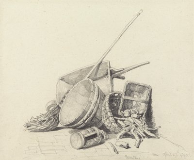 Martwa natura z taczkami i koszami, 27 kwietnia 1840 r autorstwa Henry Harris Lines