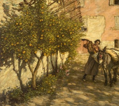 Zbieranie pomarańczy, 1929 autorstwa Henry Herbert La Thangue