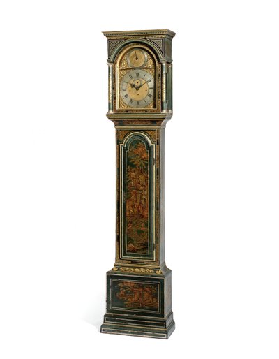 Jerzego III niebieski japoński zegar ćwierćwybijający, York, ok. 1760 (drewno i metal) (patrz także 615808) autorstwa Henry Hindley