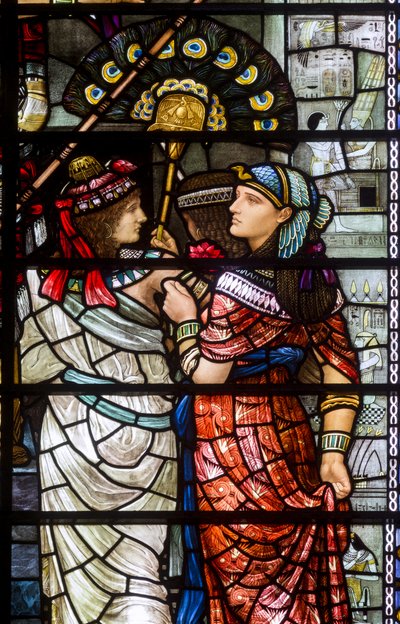 Katedra w Durham, warsztaty świąteczne, Henry Holiday, Mojżesz opuszcza dwór faraona detal, 1895 autorstwa Henry Holiday
