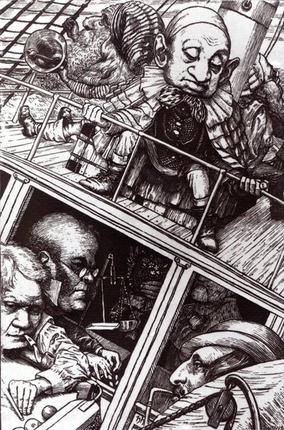 „Całkowicie zapomniał, jak się nazywa”, ilustracja z „Polowania na Snark” Lewisa Carrolla (1832-98) c.1896 (rycina) (zdjęcie czarno-białe) autorstwa Henry Holiday