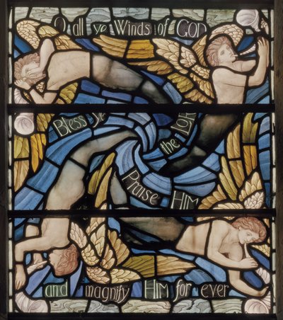 O All Ye Winds Of The Gods, benedyktyński detal okna, ok. 1895 (witraż) autorstwa Henry Holiday