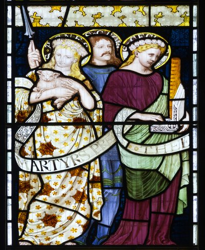St Cecilia, St Agnes & St George, c.1872 (witraże) autorstwa Henry Holiday