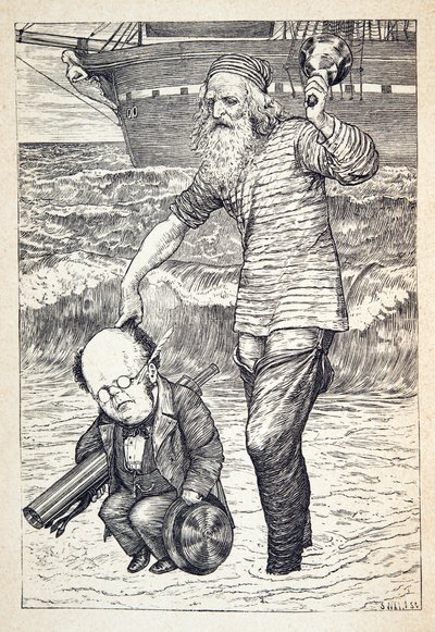 Wspieranie każdego mężczyzny na szczycie” z „Polowania na żarłacza, agonia w ośmiu napadach”, Lewisa Carrolla, wyd. 1876 autorstwa Henry Holiday