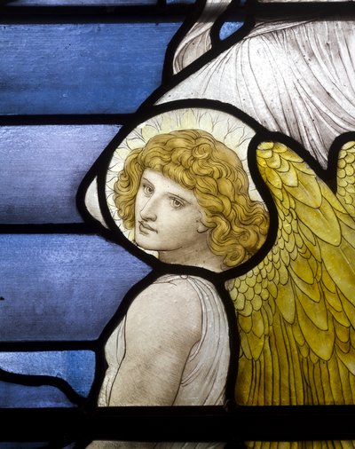 Wolsingham, St Mary & St Stephen, James Powell & Sons, Henry Holiday, Jacobs Ladder, Angel detail, 1881 autorstwa Henry Holiday