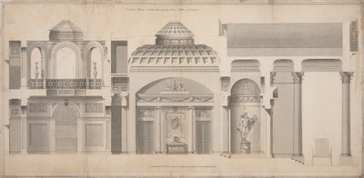 Carlton House, Pall Mall, Londyn: sekcja portyku, sali i trybuny autorstwa Henry Holland