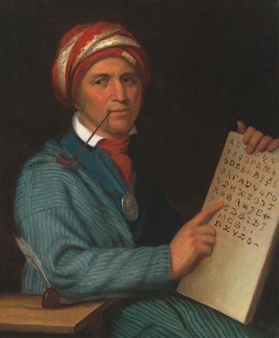 Sequoyah (ok. 1770-1843), ok. 1830 (olej na płótnie) autorstwa Henry Inman