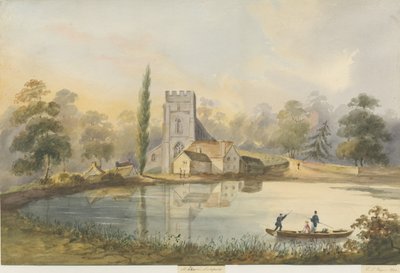Lichfield - kościół św. Czadu: malowanie akwarelą autorstwa Henry James Noyes