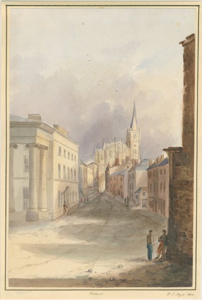 Walsall Town and Church: akwarela, 1844 autorstwa Henry James Noyes