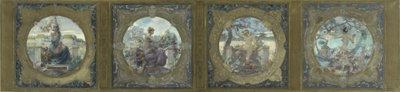 Szkic dla Galerie Lobau w Hôtel de Ville w Paryżu: Les chants : Chants patriotiques, 1890 (olej na płótnie) autorstwa Henry Jean Louis Boureau