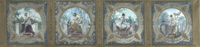 Szkic dla Galerii Lobau w paryskim ratuszu: Poezja. Radość. La Danse. La Grace, 1890 (olej na płótnie) autorstwa Henry Jean Louis Boureau