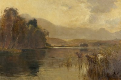 Jesień, Loch Meikle, Inverness-shire (olej na płótnie) autorstwa Henry Jobson Bell