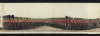 Część panoramicznego widoku całego konduktu pogrzebowego Artura, księcia Wellington (kolorowa akwatinta) autorstwa Henry Jr and Sala Alken