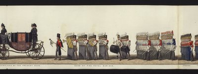 Część panoramicznego widoku całego konduktu pogrzebowego Artura, księcia Wellington (kolorowa akwatinta) autorstwa Henry Jr and Sala Alken
