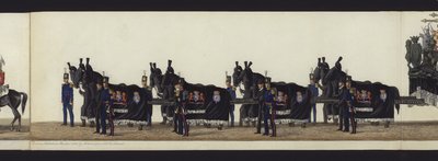 Część panoramicznego widoku całego konduktu pogrzebowego Artura, księcia Wellington (akwatinta barwna) autorstwa Henry Jr and Sala Alken