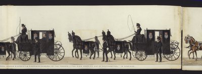 Część panoramicznego widoku całego konduktu pogrzebowego Artura, księcia Wellington (kolorowa akwatinta) autorstwa Henry Jr and Sala Alken
