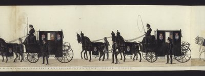Część panoramicznego widoku całego konduktu pogrzebowego Artura, księcia Wellington (kolorowa akwatinta) autorstwa Henry Jr and Sala George Augustus Alken