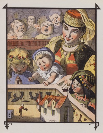 Guliwer w Brobdingnag autorstwa Henri Jules Jean Geoffroy