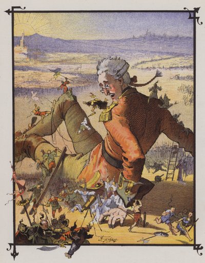Guliwer w Lilliput autorstwa Henri Jules Jean Geoffroy