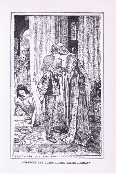Blanche, królowa matka całuje Hermana, 1912 autorstwa Henry Justice Ford