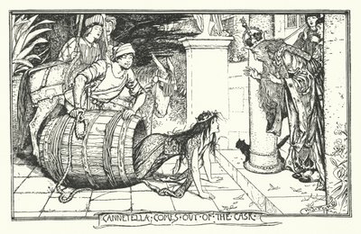 Cannetella wychodzi z beczki (grawerunek) autorstwa Henry Justice Ford