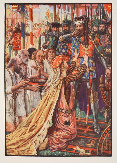 Edward III w Calais, ilustracja z „Historii Anglii” autorstwa C.R.L. Fletcher i Rudyard Kipling, 1911 autorstwa Henry Justice Ford