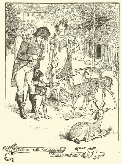 Nakarmienie Gazel Tytoniem (grawerunek) autorstwa Henry Justice Ford
