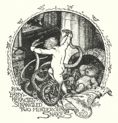 Jak Mały Herakles udusił dwóch morderczych węży (lito) autorstwa Henry Justice Ford