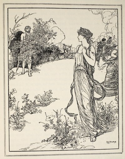 Jak Ulisses poznał Nausicaę, z „Opowieści o morzach greckich” Andrew Langa, 1926 (atrament na papierze) autorstwa Henry Justice Ford