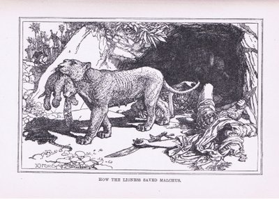 Jak lwica uratowała Malcusa, 1912 autorstwa Henry Justice Ford