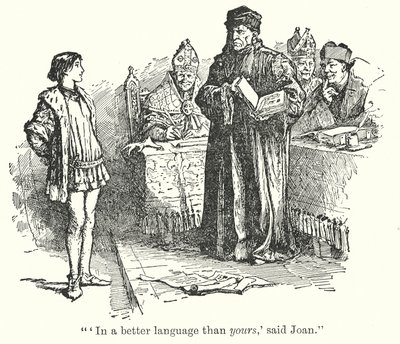 "W lepszym języku niż twój", powiedziała Joan" (litografia) autorstwa Henry Justice Ford